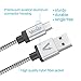 USB Cable, Veckle 6.6ft Micro USB to USB Braided Cable, Quick Charge and High Speed Data Sync for Android, Samsung, HTC, Motorola, Nokia and More, Grey & Silver