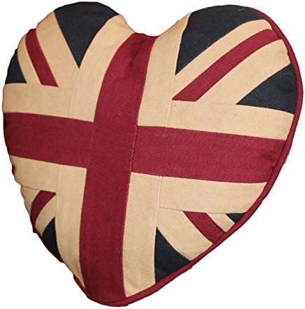 Wovenmagic Oldbritain Two Vintage Union Jack Heart Cushions