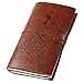 Leather Journal, Vintage Refillable Travelers Notebook with Line Paper+ 1 PVC Zipper Pocket +18 Card Holder for Women 4.7 X 7.9in (Brown)