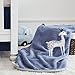TILLYOU Toddler Flannel Blanket - Warm Cozy Baby Blanket for Boys and Girls, Smooth Cute Lightweight Blanket for Bedding Crib Stroller, 40×50 inches, Navy Deer