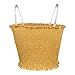 Sweetbei J Womens Strapless Pleated Summer Sexy Bandeau Tube Crop Tops Stripe-Yellow M