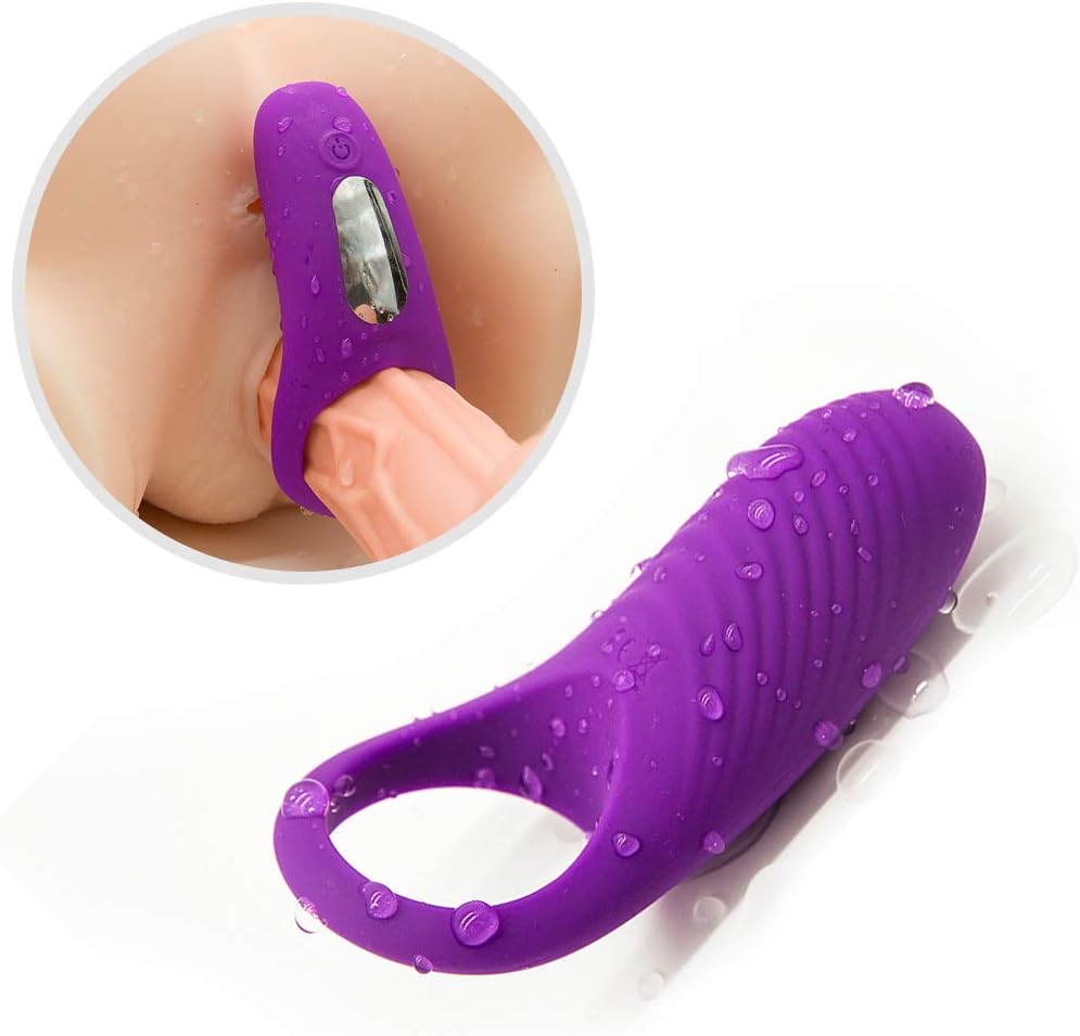 Vibration Ring Rechargeable Dic-k Play Ring, Super Elastic Safety Silicone, Silent Waterproof Men's Vibration Silicone Ring to Delay Ring Silicone Massage Ring Increase Combat Power