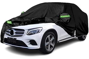 LTDNB Waterproof Car Covers Compatible with 2016-2024 Mercedes Benz GLC 300 350e, All Weather Custom-fit Car Cover with Zipper Door for Rain Snowproof UV Windproof Protection