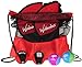 Waboba Catch Glove w/ Pro Ball _ Frustration Free Packaging _ Bundle of 2 Sets _Bonus 2 Wave Skipper Balls _ Bonus Red/Black Drawstring Backpack _ Bundled Items