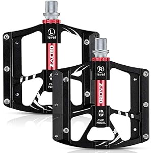 Zacro Mountain Bike Pedals, New Aluminum Antiskid Durable Bicycle Cycling Pedals Ultra Strong Colorful CNC Machined 3…