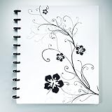 Staples Arc Customizable Hibiscus Design Notebook System, Black & White, 11 in x 8.5 in