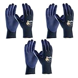 Elite MaxiFlex 34-274 Ultra Light Weight Glove with Nitrile Coated Grip on Palm and Fingers, (Sizes S-XL), Medium, 3 Piece