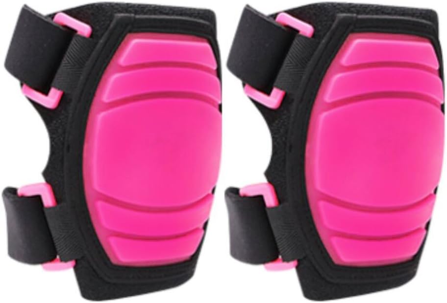 BeeChamp 1 Pair Protective Knee Pads for Kids, Cycling Skateboarding Skiing Safety Protection Training Guards Kneepads for 7-12 Year Old Children (Pink)