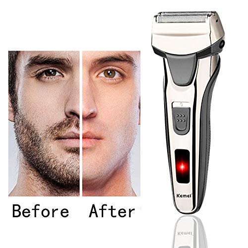 Foil Shaver Men Shaver Lithium Battery Rechargeable Cordless Mens Electric Razor Pop up Trimmer with Extra Shaver Head,Protective Cap - Thumbnail 7