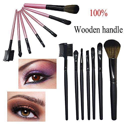 image for Qisc 7 Pieces Professional Makeup Brushes Essential Cosmetics With Cas