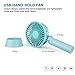 Mini Handheld Fan, Portable USB Fan with Dock, Dual Use Rechargeable Desktop Fan for Office, Outdoor, Camping, Beach etc, Personal Travel Accessories - (3 Speed, Blue)