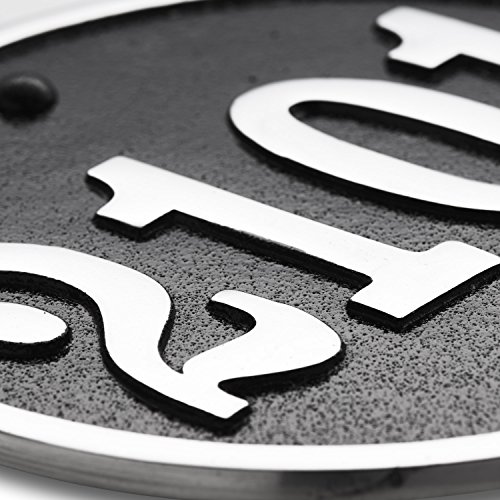 House Number Address Plaque Modern Round Style. Cast Metal Personalised Yard Or Mailbox Sign With Oodles Of Color, Number And Letter Options. Handmade In England By The Metal Foundry Just For You - Thumbnail 3