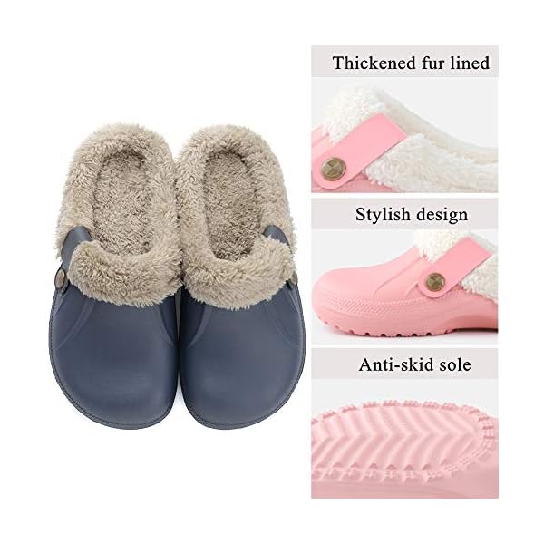 mens fur lined clogs