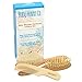 3 Piece Wooden Baby Brush and Comb Set for Newborns & Toddlers | Natural Soft Goat Bristles for Cradle Cap | Wood Bristle Baby Brush for Massage | Unisex Baby Registry Gift
