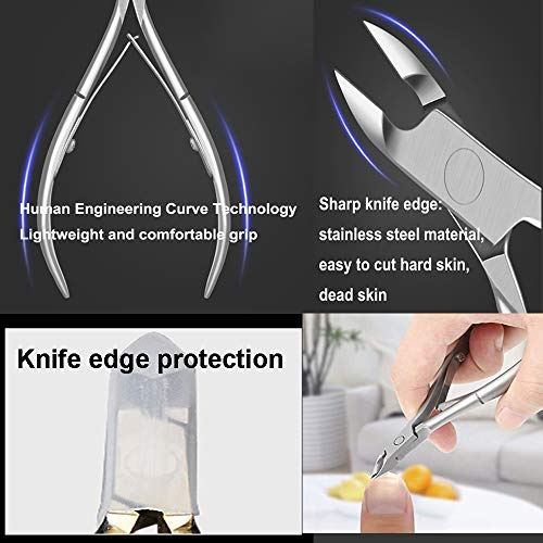 Mydio Cuticle Nipper, Professional Cuticle Nipper Scissors, Stainless Steel Cuticle Cutter Clipper Dead Skin Remover,Trimmer Cuticle Clippers Tools with Double Spring - Durable Nail Art Manicure Tool - Thumbnail 2