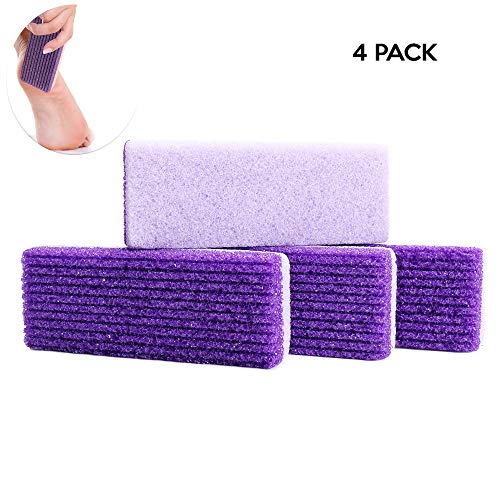 Wisdom Pumice Stone for Feet 2 in 1 Callus Remover File Scrubber for Hands and Body Pack of 4