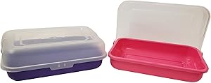 Family Home Sandwich & Wrap Container, Food Storage, Lunch box (2 Pack) (Pink/Purple)