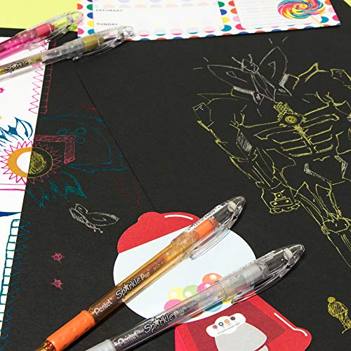 Pentel Sparkle Pop Iridescent Gel Pens, (1.0mm) Bold Lines, Assorted