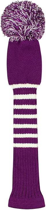 Scott Edward Knitted Golf Head Covers 3Pcs Driver Fairway Hybrid Purple view 4
