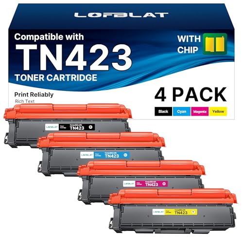 LOFBLAT TN423 Toner Cartridge Compatible with Brother TN423 TN-423 TN421 for HL-L8260CDW HL-L8360CDW MFC-L8690CDW MFC-L8900CDW DCP-L8410CDN DCP-L8410CDW DCP-L8410CDN (Black Cyan Magenta Yellow)