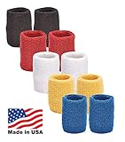 Unique Sports Multi Color Pack Sports Wristbands for Basketball Leagues, 5 pair of Wristbands per pack
