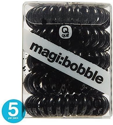 Magi Hair Bobble Traceless Hair Ring And Bracelet - Black Invisible Hair Bobble Pack of 5, Pain Free Hair Band, Reduces Split Ends