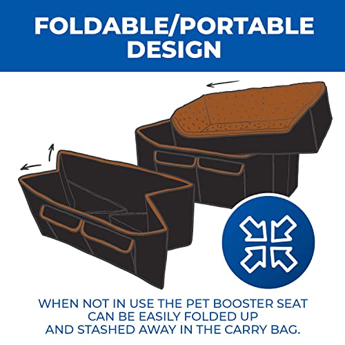 CHEERING PET Dog Car Seat, Elevated Pet Bucket Booster Seat, Foldable Design for Easy Travel