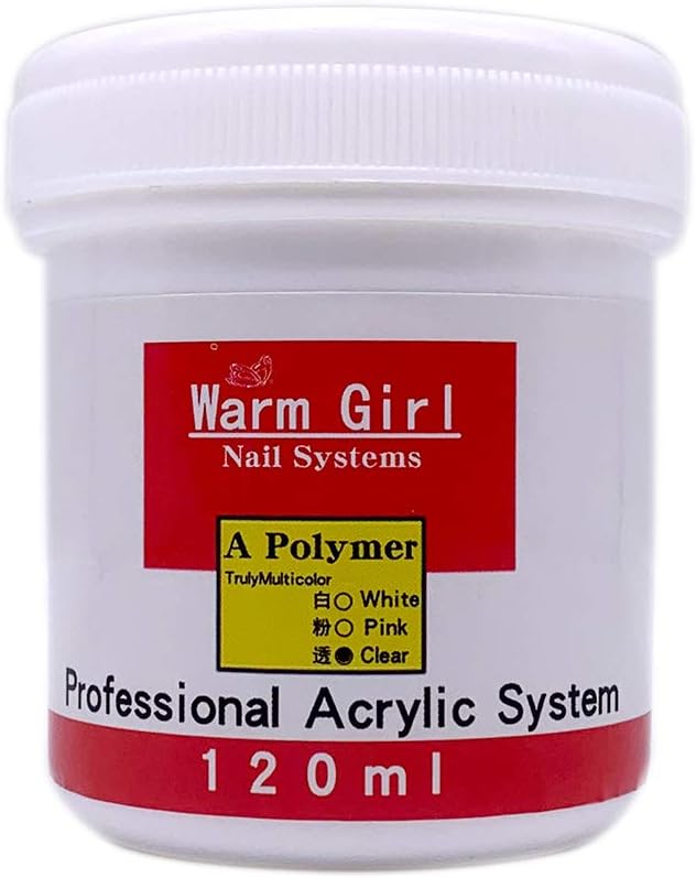 Warm Girl 120g Clear Acrylic Powder Big Capacity Professional Acrylic Nail Powder for Nail Extension Salon Quality Acrylic Powders