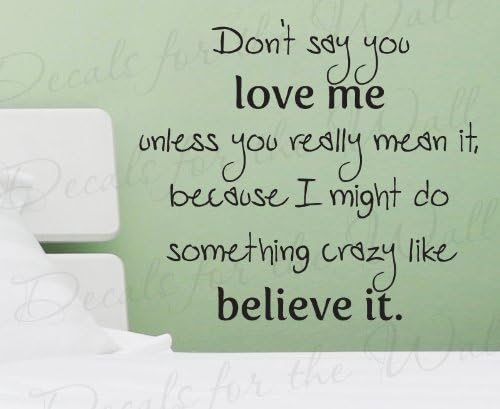 Amazon Com Don T Say You Love Me Unless You Mean It Bedroom