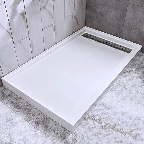 image for Woodbridge SBR4832-1000R Solid Surface Shower Base with Recessed Trenc