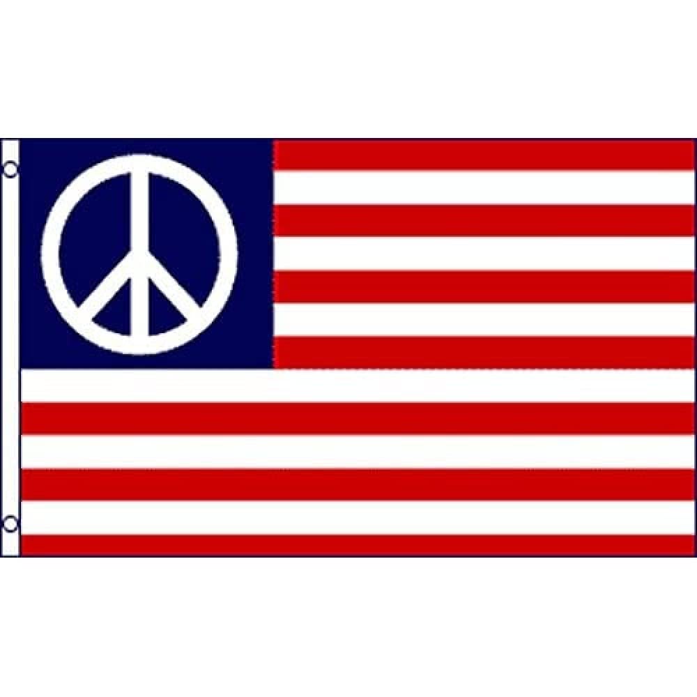 AZ FLAG - Peace Usa Standard Flag - 3x5 Ft - 100D Polyester American Peaceful Banner with Two Metal Grommets - Fade Resistant - Vivid Colors - 3' x 5' Feet - 150x90 Cm