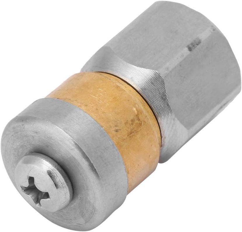 Stainless Steel Rotating Drain Blaster Cleaning Nozzle Sewer Jetter Nozzle 1/4" BSP Female Thread for Pressure Washer