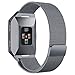 hooroor for Fitbit Ionic Bands Small and Large for Women Men, Fully Magnetic Closure Clasp Mesh Loop Milanese Stainless Steel Metal Band (Smoke Gray, Large)