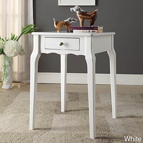 Amazon Com Inspire Q Daniella 1 Drawer Wood Storage Accent Side Table White Garden Outdoor