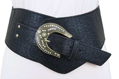TFJ Women Wide Western Sexy Belt Hip Waist Faux Leather Dressy Plus Size XL XXL Black