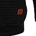 HEQU Men's Casual Funnel Neck Square Pattern Quilted Hoodie Pullover Sweatshirt Black L