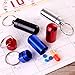 Set of 9 Aluminum Metal Pill Box Case with Keychain - Outdoor Medicine Bottle Key Ring Small First Aid Holder Pill Container