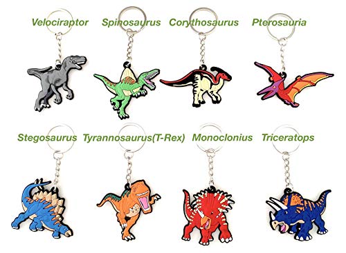 OHill Pack of 48 Dinosaur Keychains Kids Dinosaur Party Favor Supplies
