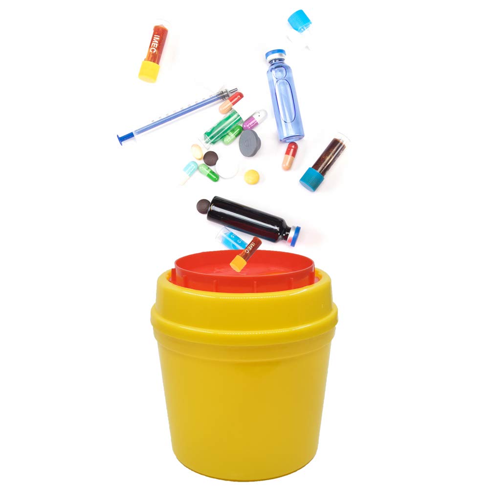 4-Pack Sharps Container（1/2 Quart）,Sharps Needle Disposal Containers,Biohazard Containers Sharps Box Small Sharps Container Needle Disposal Box: Industrial & Scientific