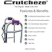 Crutcheze Walker Padded Hand Grip Covers Made in USA Moisture Wicking, Comfort, Fashion, Washable - Standard Walker Handle Cushion - Mobility Aid Accessories (Purple)