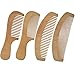 LCLHB 4PCS Natural Wooden Wide Tooth Beard and Hair Combs Set For Men and Women (6.5-7 Inch Length)