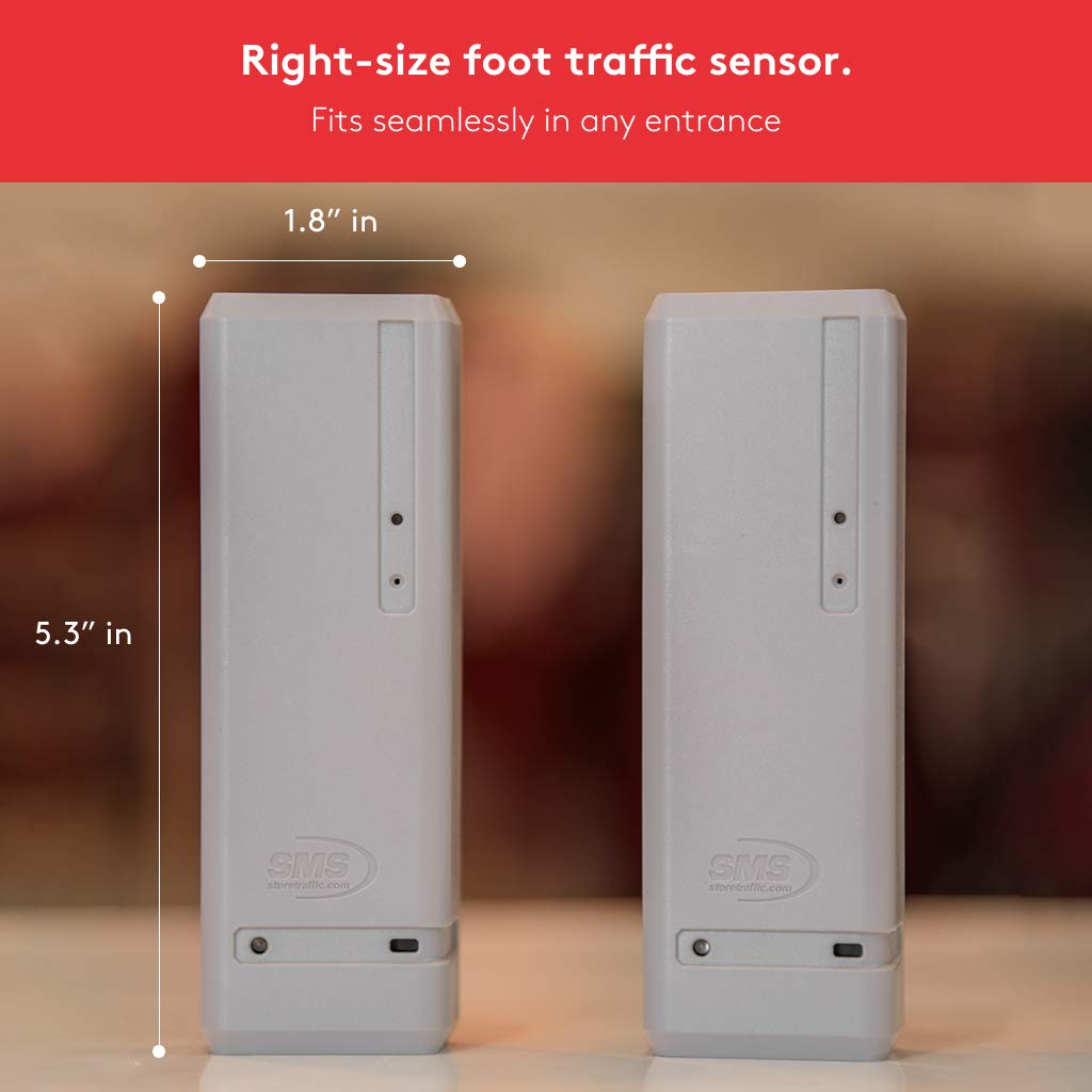 Pearl People Counter: Fully Wireless 2.4ghz Wi-Fi Visitor Counter/Patron Counter/Door Counter/Retail Customer Traffic Counter - in & Out Detection - Standard AA Batteries - iOS & Android App (Black)