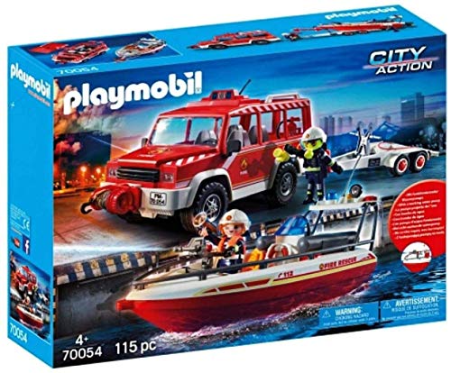 PLAYMOBIL Feuerwehrfahrzeug mit Löschboot