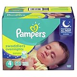 Diapers Size 4, 58 Count - Pampers Swaddlers Overnights Disposable Baby Diapers, Super Pack