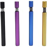 Mini Straight Aluminium Alloy Spring Sniffer Snorter Straw (Pack of 4)