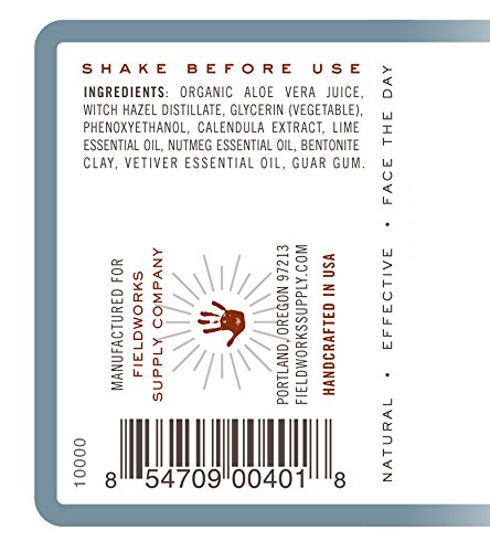 Organic After-Shave Lotion, Alcohol-Free, Soothes Razor Burns and Bumps, Closes Pores and Moisturizes. All Natural by Face of Danger
