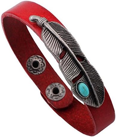 Melodyep 2016 Alloy Turquoise Feather Leather Bracelet Bracelet(C3)