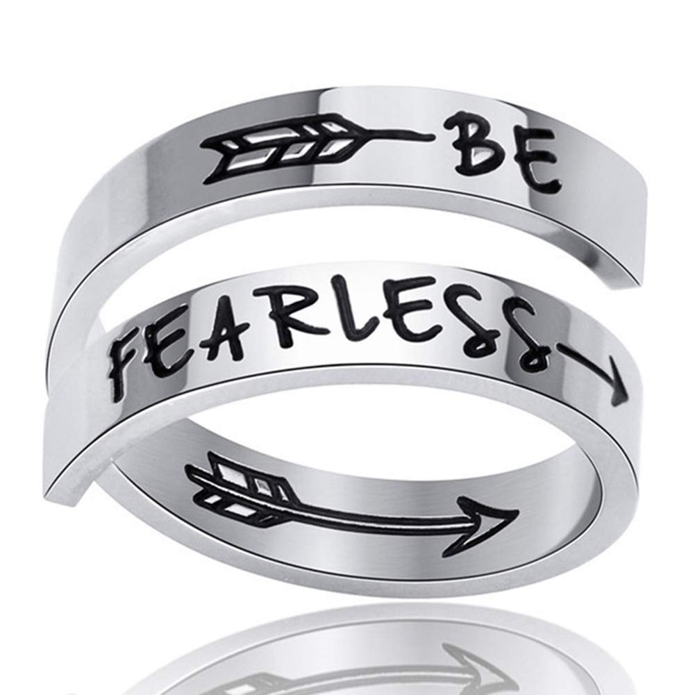 Adjustable Rings for Women/Men,Kucheed Inspirational Ring Jewelry Engraved I am Enough,Stainless Steel Spiral Wrap Twist Ring,Personality Encouragement Birthday Graduation Gifts for Girls Boys