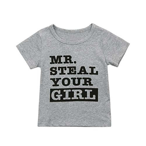 Kids ChildBaby Boys Letter Printed Blouse Tops Short Sleeve O-Neck T-Shirt Toddler Clothes Outfits