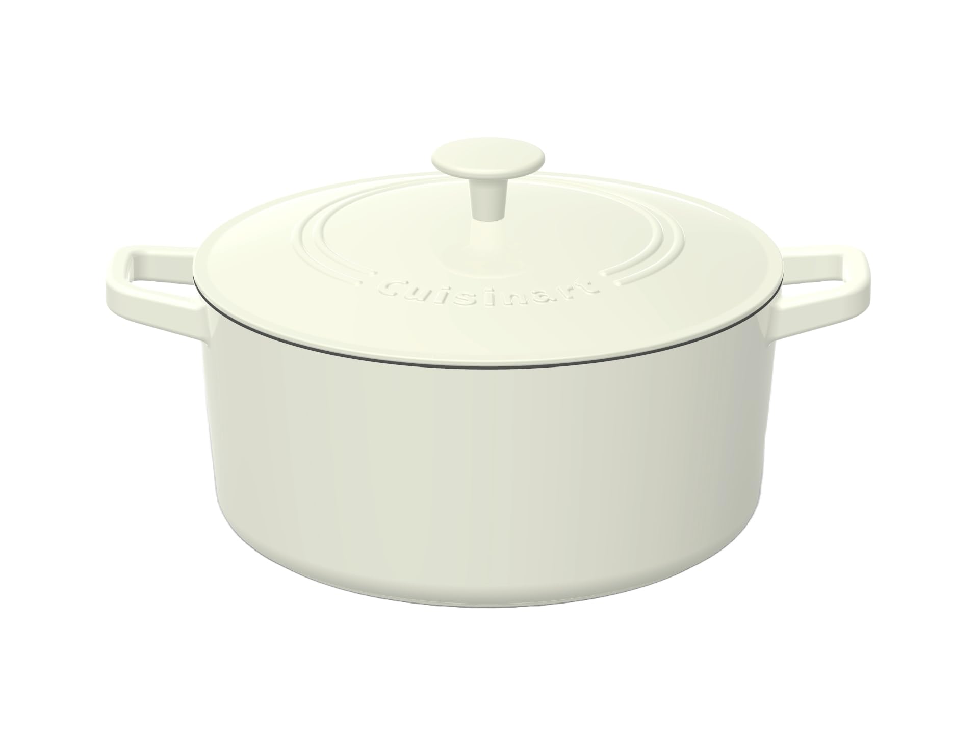 Cuisinart Chef's Classic Enameled Cast Iron Round Covered Casserole (Cream, 5- Quart) Image